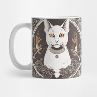 portrait of a white cat Mug